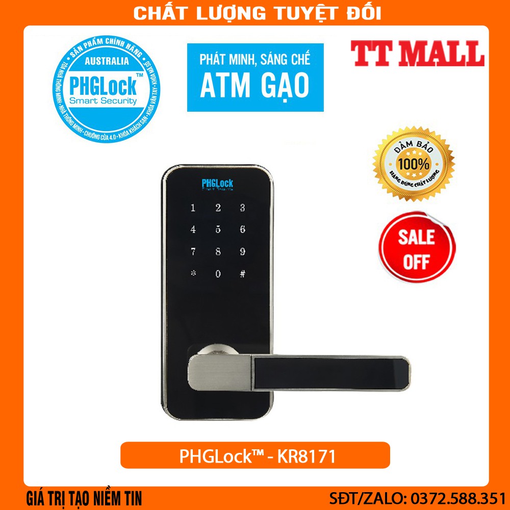 Khóa mã số cho cửa gỗ PHGLock™ - KR8171 chính hãng bảo hành 24 tháng .