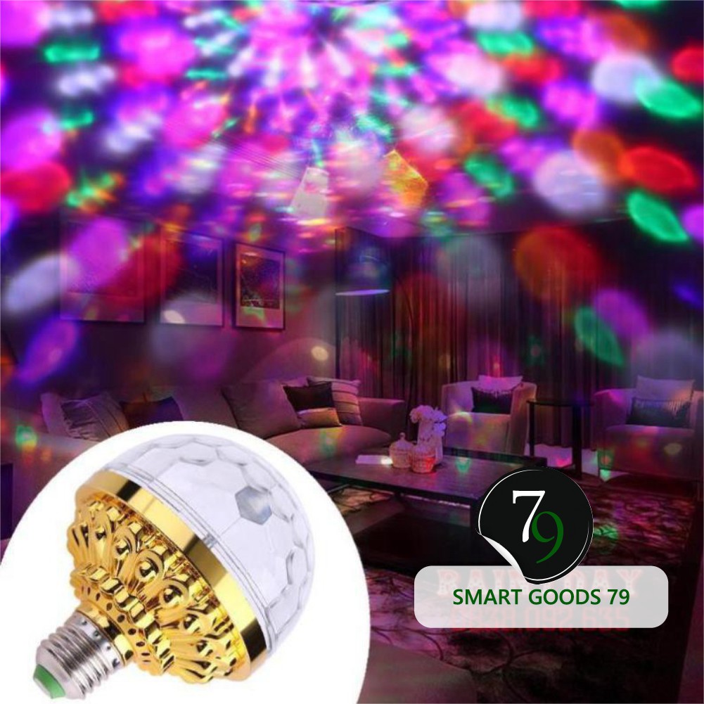 [Freeship hàng cao cấp 308 ] Đèn led xoay 6 màu vũ trường karaoke gia đình nháy chớp theo nhạc bay phòng sân khấu