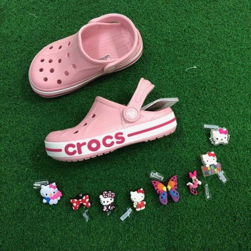 dép Cross bé gái SUCBAYKID hồng tăng thêm 6 jibitz cross