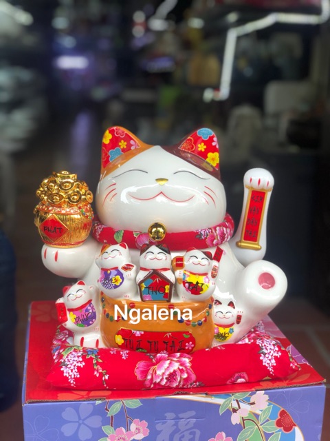 Mèo thần tài Thiên kim vạn lượng, mèo may mắn Neko maneki (16-20-25-32Cm)