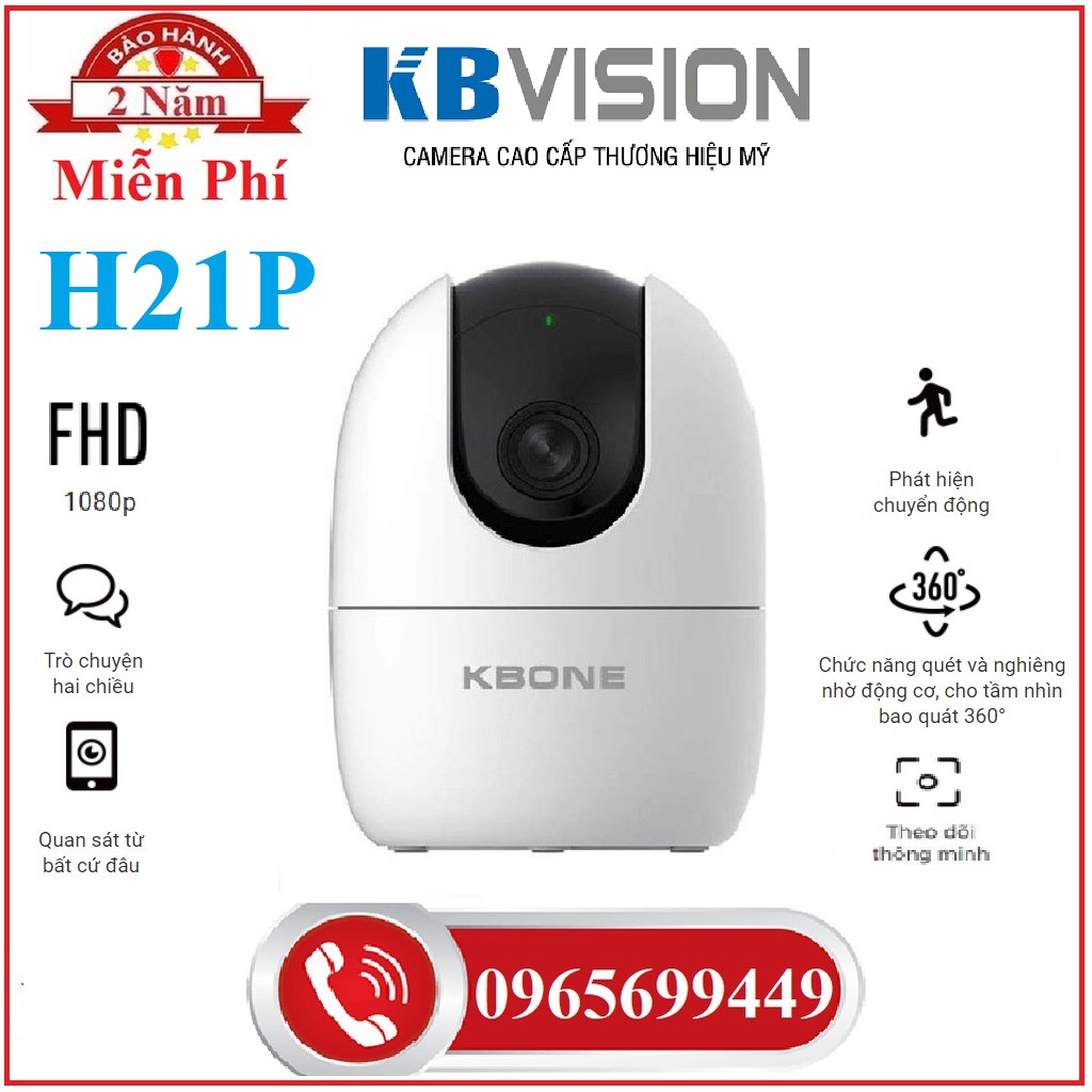 Camera IP Wifi Kbone H21P Xoay 360 độ  Full HD 1080p Thương Hiệu Của Mỹ ,Kbone H21P, Camera Kbvision- Hàng Chính Hãng | BigBuy360 - bigbuy360.vn