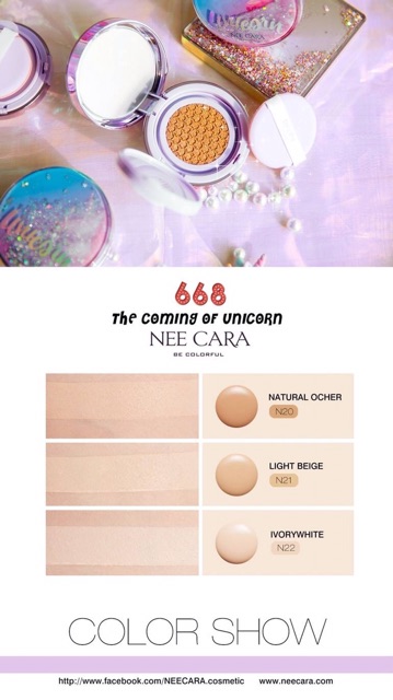 Phấn Nước Cushion Foundation NEE CARA Colorful Unicorn 13g (Kem Nền) - Thái Lan | BigBuy360 - bigbuy360.vn