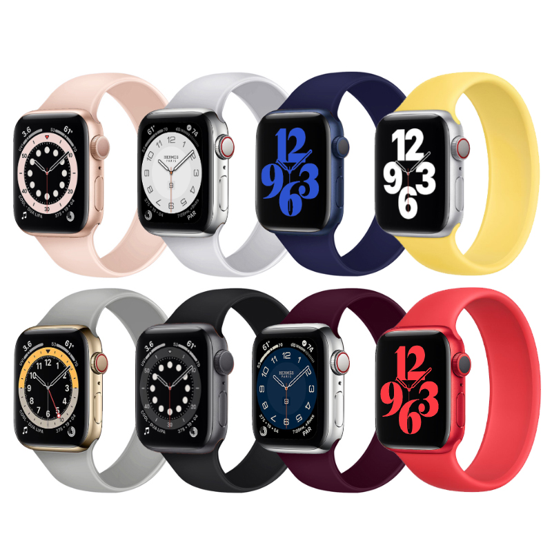 Solo Strap for Apple Watch 6 5/SE band Silicone 40mm 44mm Elastic Bands Sport for Iwatch Series 6/SE/5 4 3 38mm 42mm Bracelet