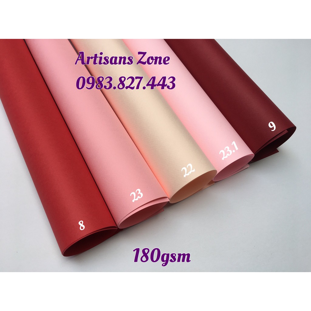 Giấy mỹ thuật tông màu đỏ (định lượng 180gsm) - Kích thước 39cm x 54cm  - Set 6 tờ