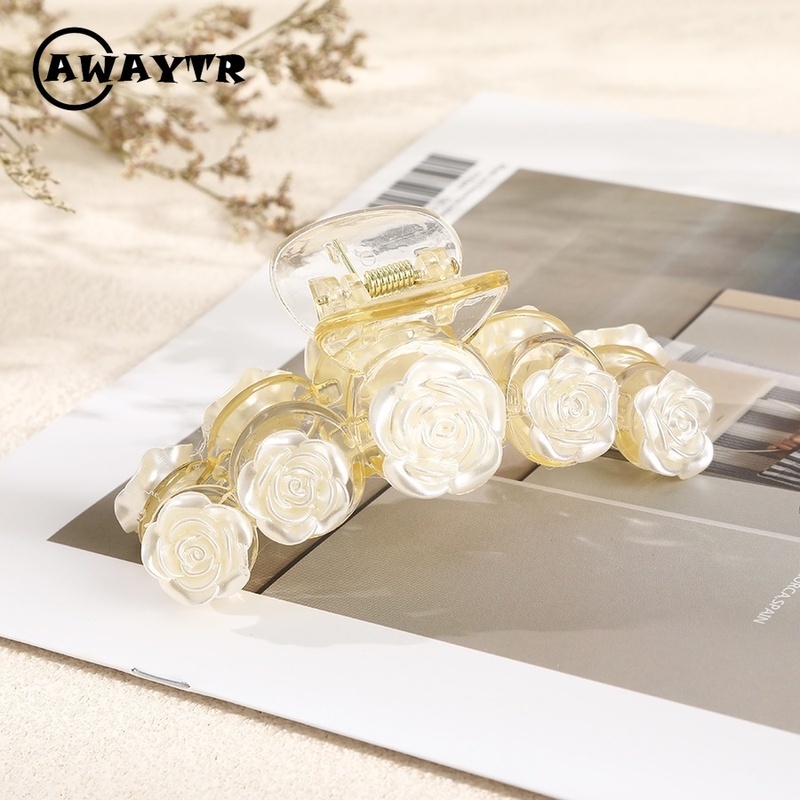 Kẹp Tóc Hình Hoa Hồng Bằng Acrylic Thời Trang Hàn Quốc Cho Nữ