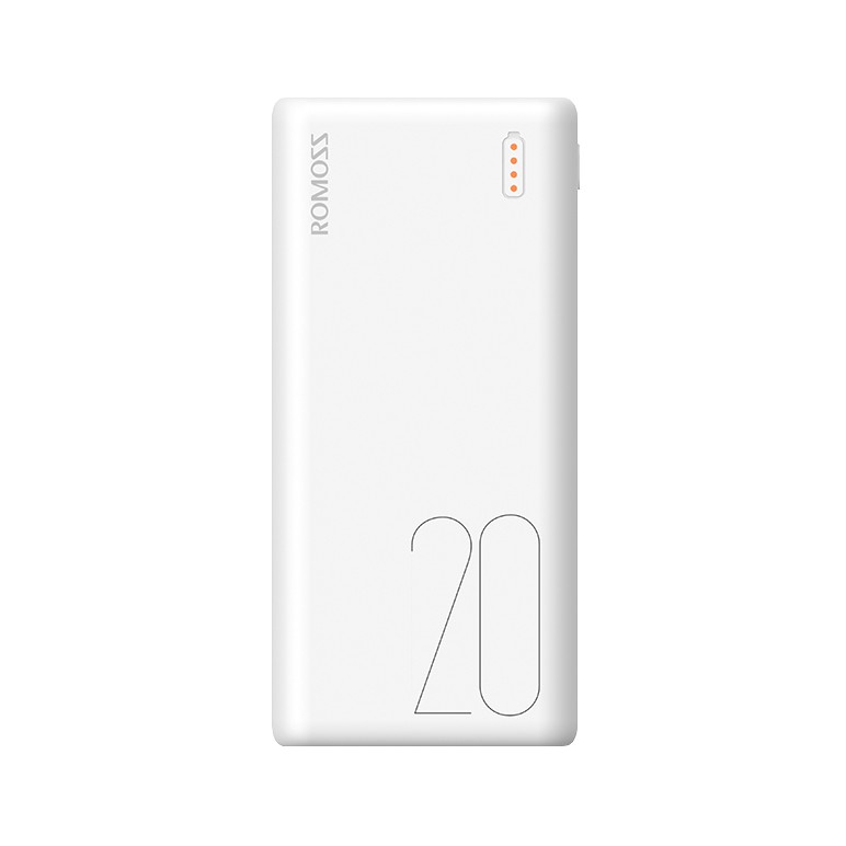 Pin sạc dự phòng Romoss Simple 20 20.000mAh nhỏ gọn hỗ trợ 3 cổng sạc vào input + Cáp sạc micro USB Romoss CB05 dài 1m