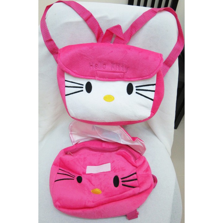 Ba lô nhí vải nhung nỉ Hello Kitty cho bé. Tx67