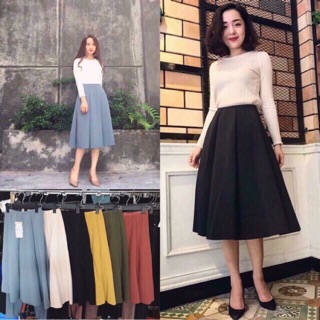 🌻🌻🌻Chân váy xốp midi cạp chun 🌻🌻🌻