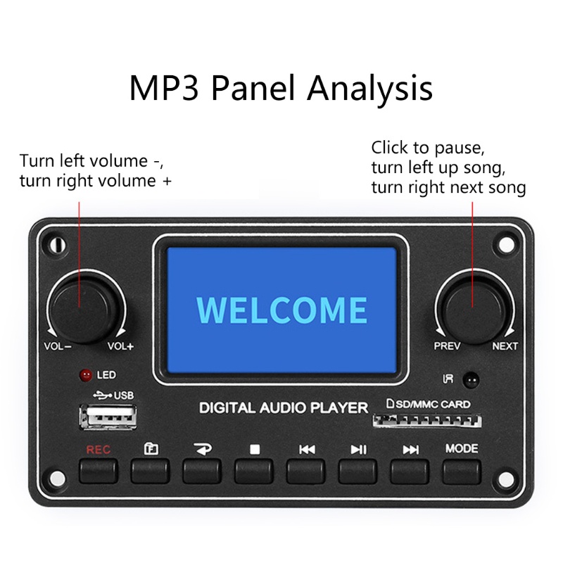 Bảng Mạch Khuếch Đại Âm Thanh MP3 Kết Nối Bluetooth Cổng USB