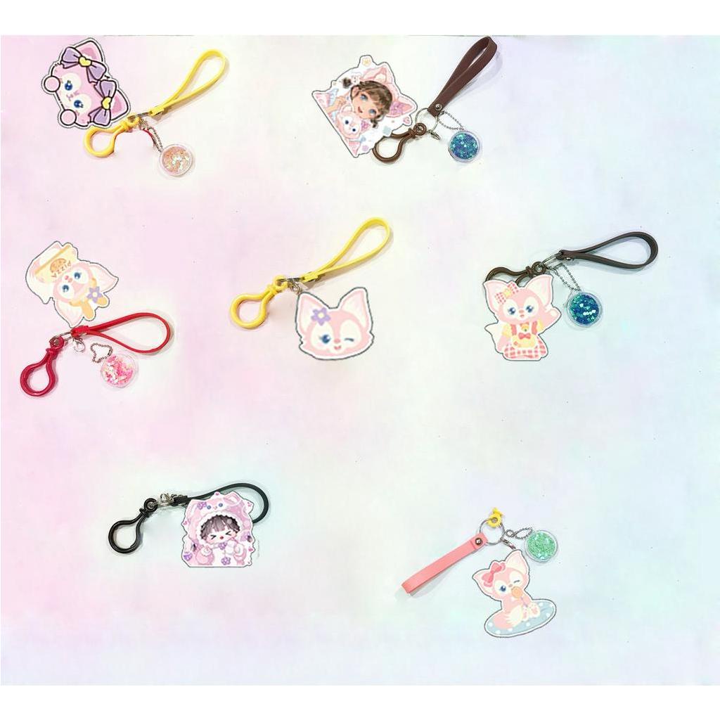 Móc khoá gấu dâu lotso thỏ stella cáo lina kim tuyến MKT4 hoa cúc GD cute dễ thương kpop thần tượng idol hoạt hình