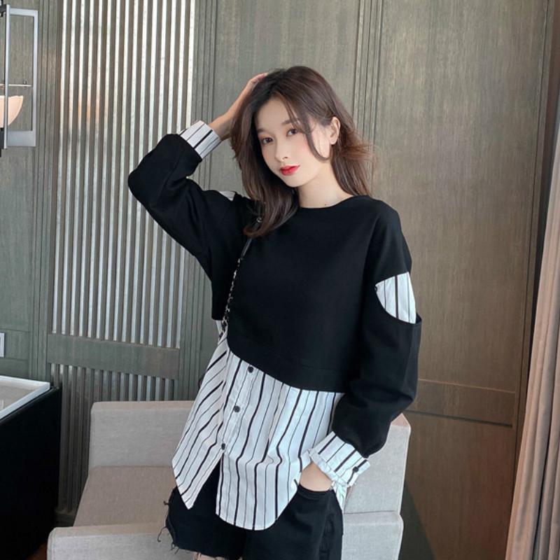 Áo tay dài kẻ sọc thời trang Hàn Quốc dành cho nữ