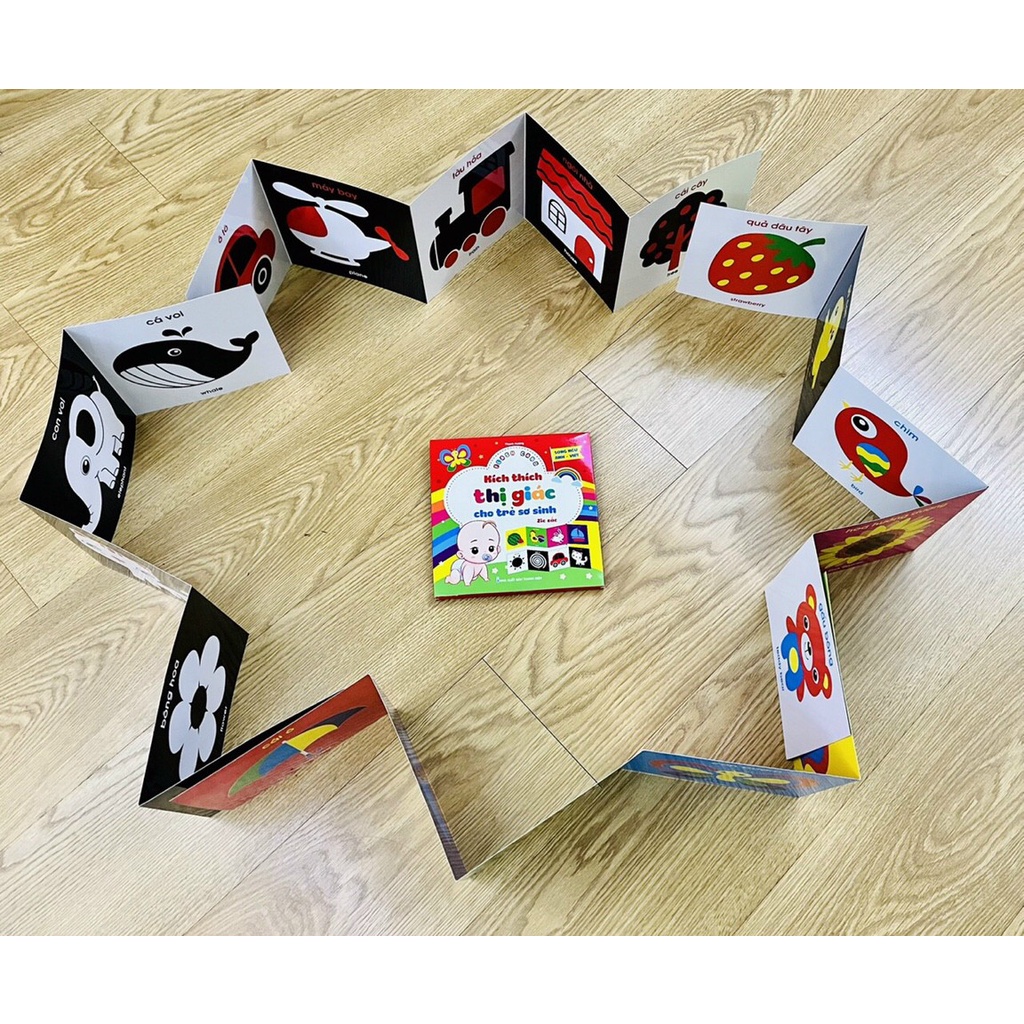 Flash Card Zic Zắc Kích Thích Thị Giác Cho Trẻ Sơ Sinh - Song ngữ Anh - Việt