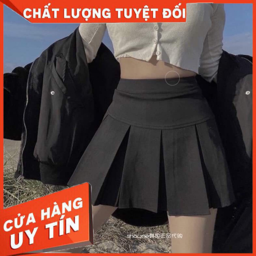 Chân váy xếp ly to dáng ngắn có quần bên trong kèm ảnh thật SẴN ĐEN XS, 2XL, GHI XS,S,M | BigBuy360 - bigbuy360.vn