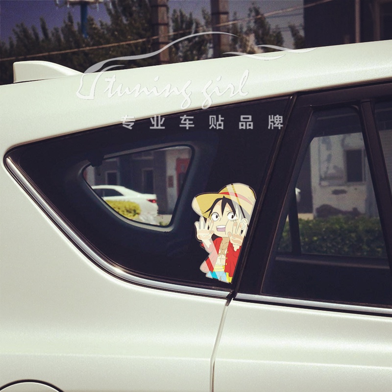 Miếng Dán Trang Trí Nắp Bình Xăng Xe Hơi / Laptop / Máy Tính Bảng Họa Tiết Hoạt Hình ONE PIECE Luffy Portgas Ace