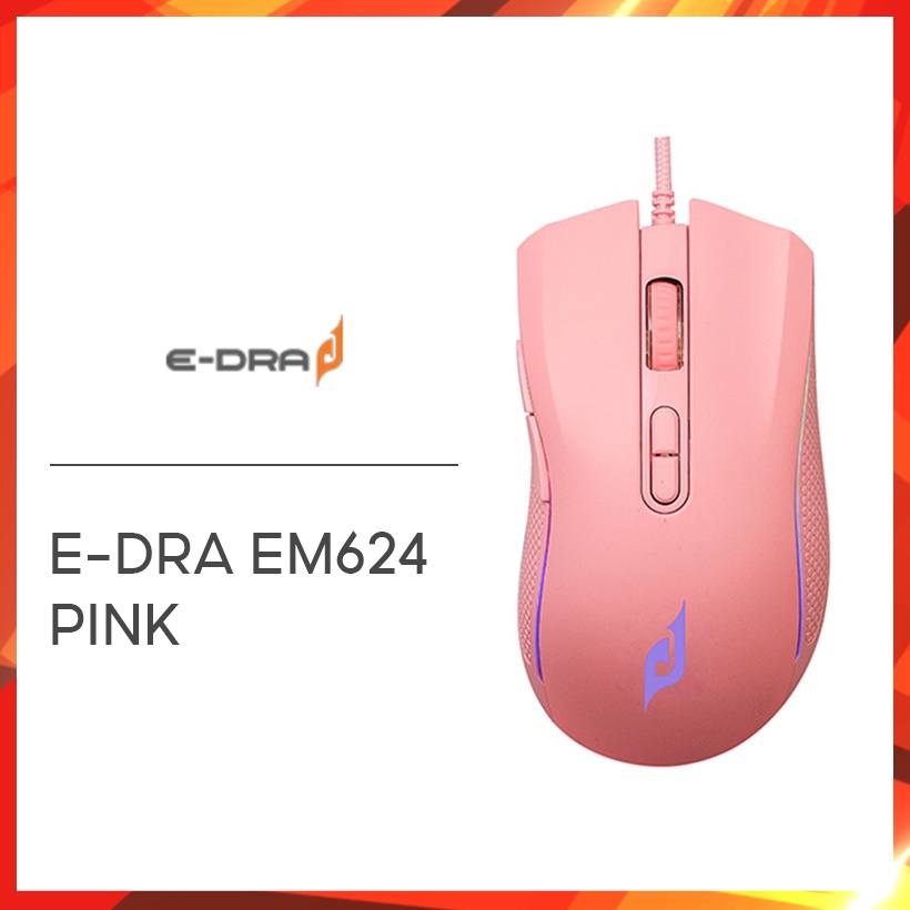 Chuột gaming E-Dra EM624 Pink (Hàng chính hãng)
