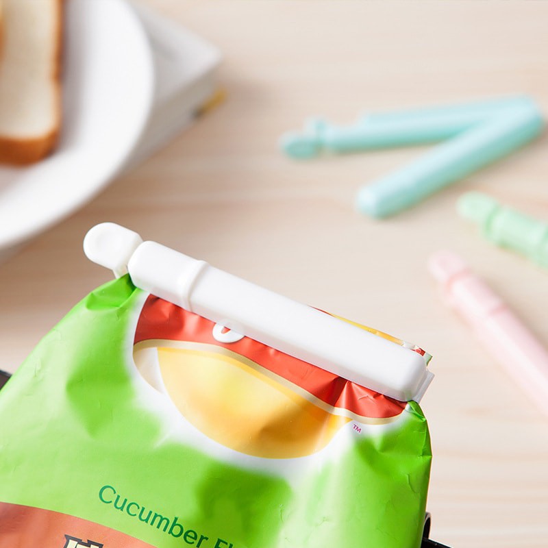 Bộ 4 kẹp nhựa bảo quản túi đựng thực phẩm kẹp niêm phong túi đồ ăn thông minh màu xanh lục