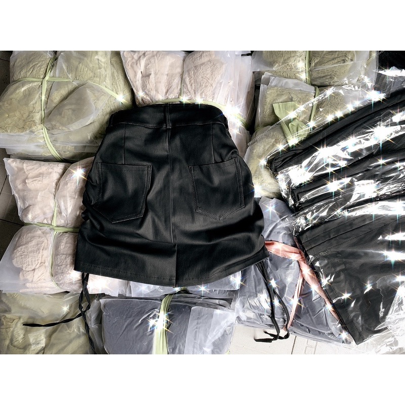 Chân Váy Da Dây Rút Hình Thật+Clip | BigBuy360 - bigbuy360.vn