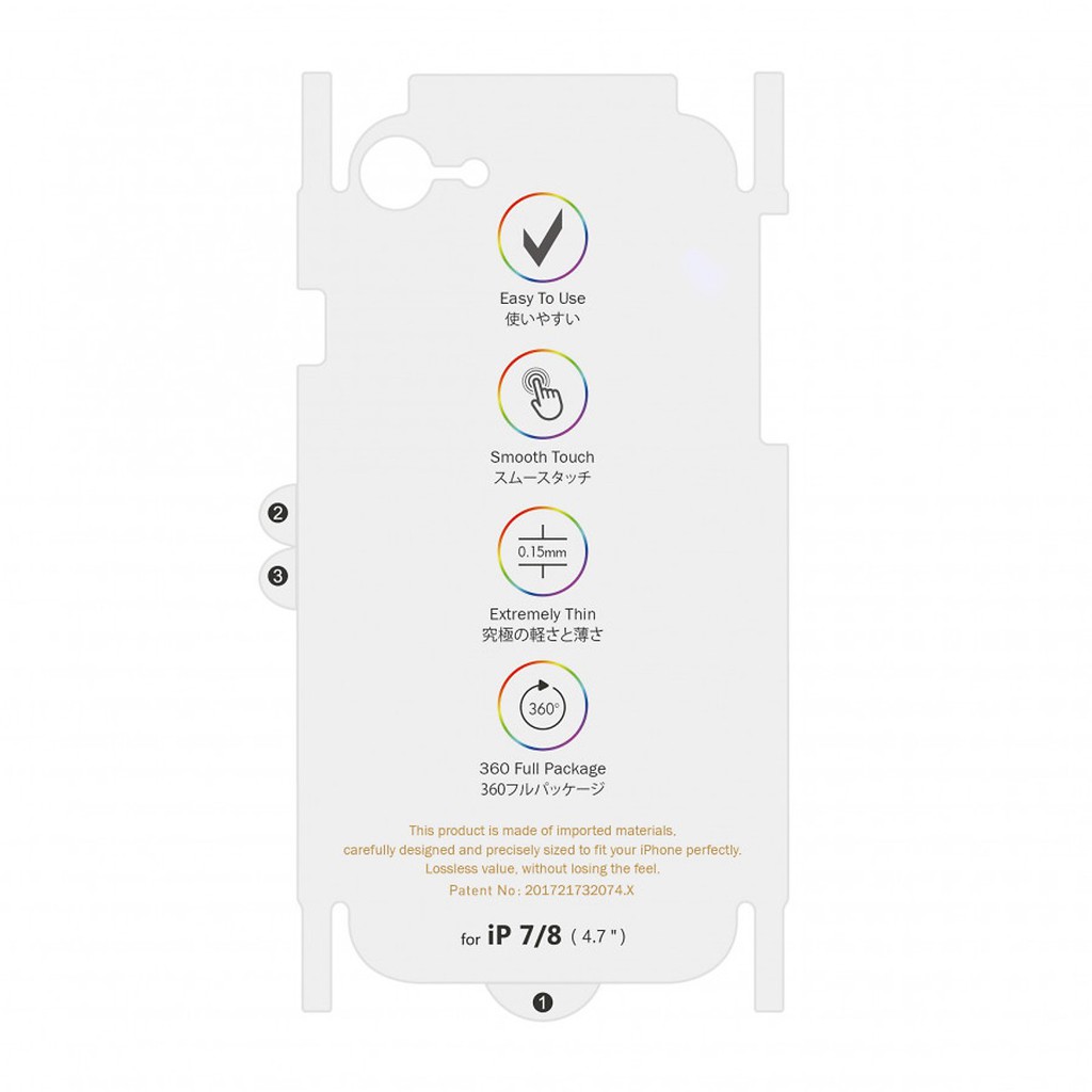 Miếng dán PPF mặt sau cho iPhone 8