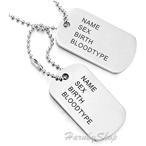 [HÀNG ĐẸP] Bộ Đôi Dây Chuyền Dogtag - Thẻ Bài Quân Đội - Thẻ Bài Khắc Tên