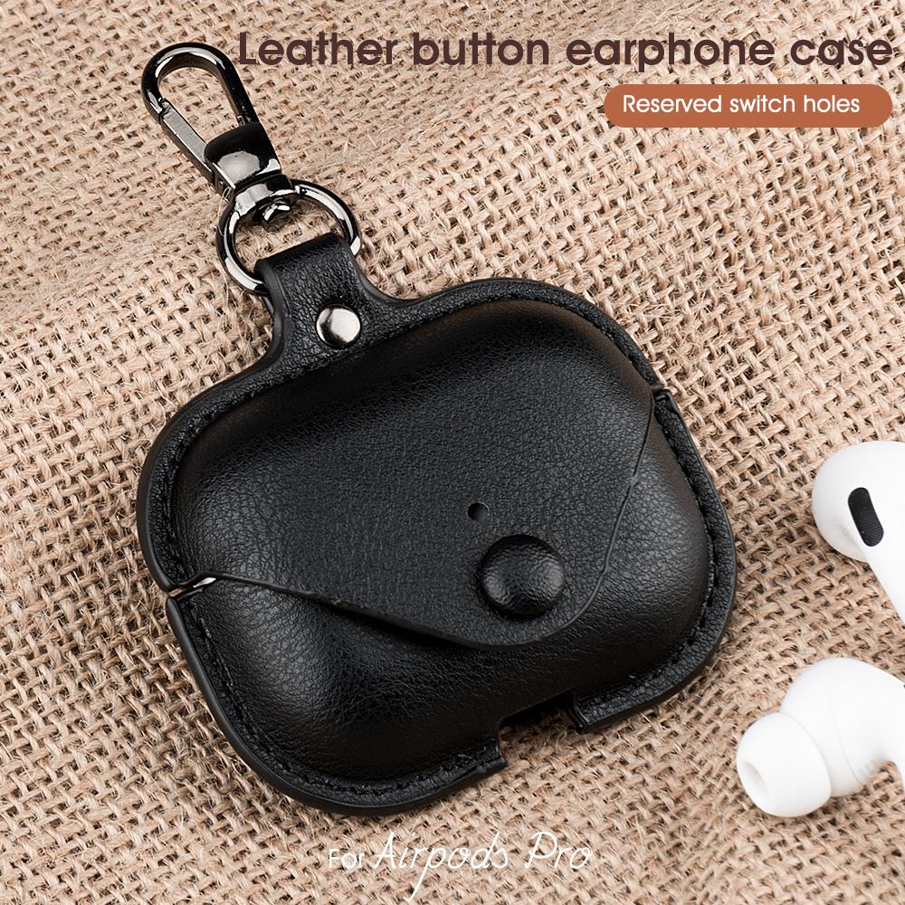 Vỏ bọc bảo vệ hộp sạc tai nghe không dây Airpods 1 2 Pro 3 bằng da thời trang