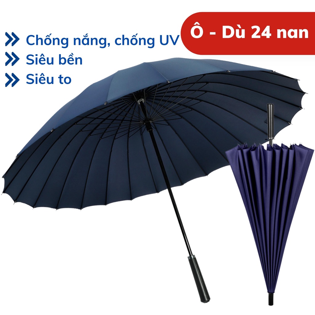 Ô dù che nắng mưa 24 nan, Ô Dù Đi Mưa, Chắc chắn, Siêu bền, Tán ô rộng 120cm