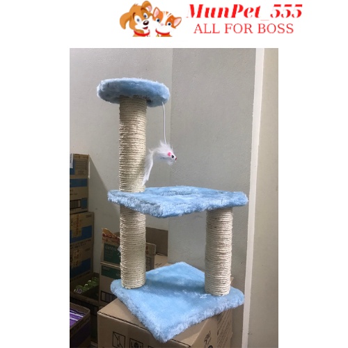 Bàn cào móng mèo 2 tầng nhiều màu sắc cho mèo cưng (ba màu)