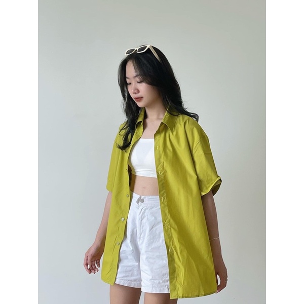 Áo Sơ mi trắng cộc tay Áo sơ mi học sinh phong cách trẻ trung