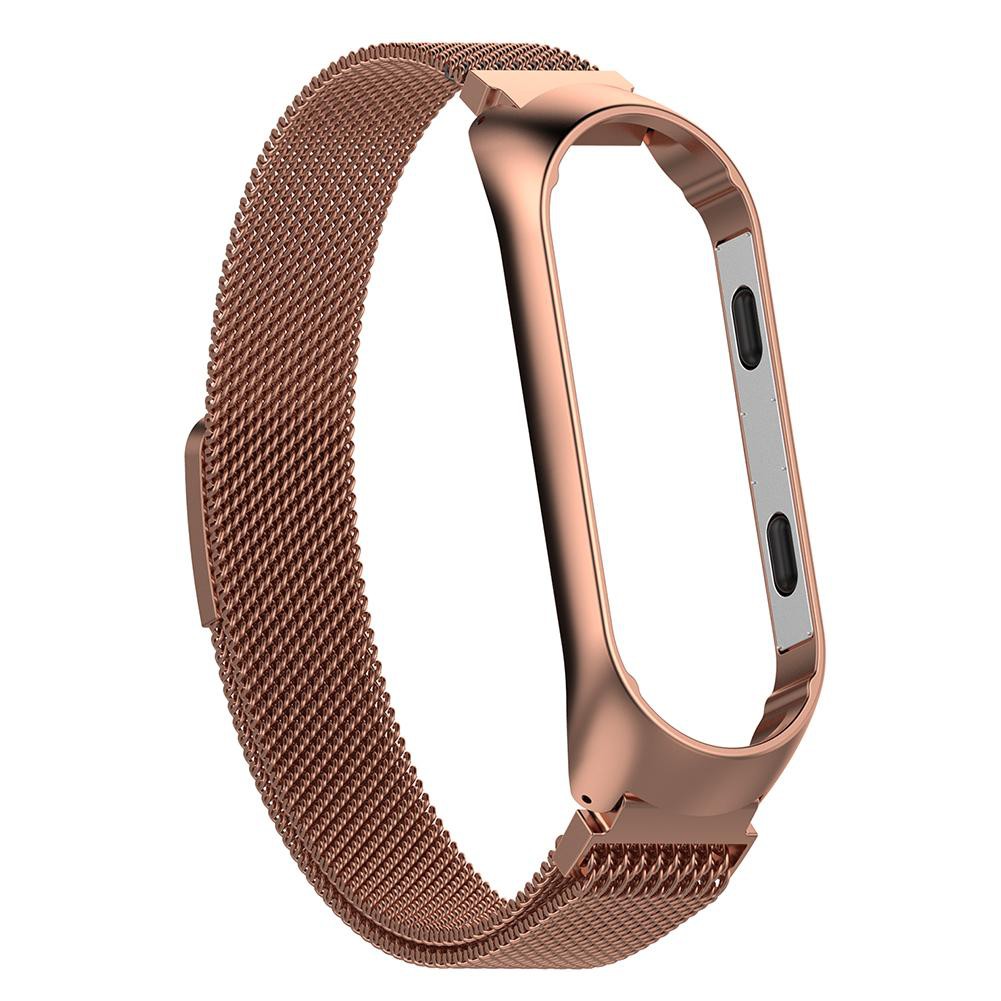 [Chất lượng cao] Dây đeo bằng thép không gỉ Milanese w / Frame cho Xiaomi MI Band 3 L