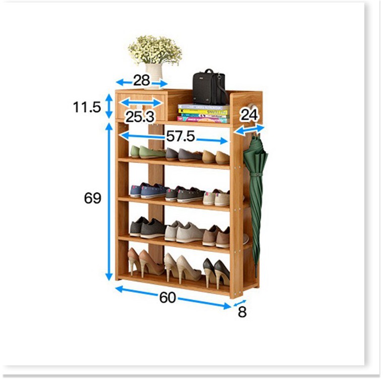 Tủ đựng giầy dép bằng gỗ lắp ráp 5 tầng tiện dụng