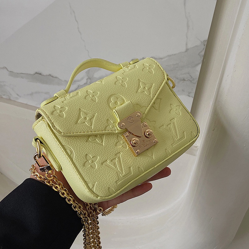 LOUIS VUITTON Lv Túi Xách Đeo Vai Phối Dây Xích Phong Cách Thời Trang Âu Mỹ Dành Cho Nữ