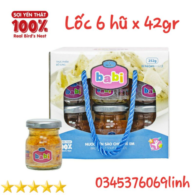 Lốc 6 Hũ Nước Yến Sào Cho Trẻ Em Babi Bird - NUTRINEST- 6 hũ x 42gr