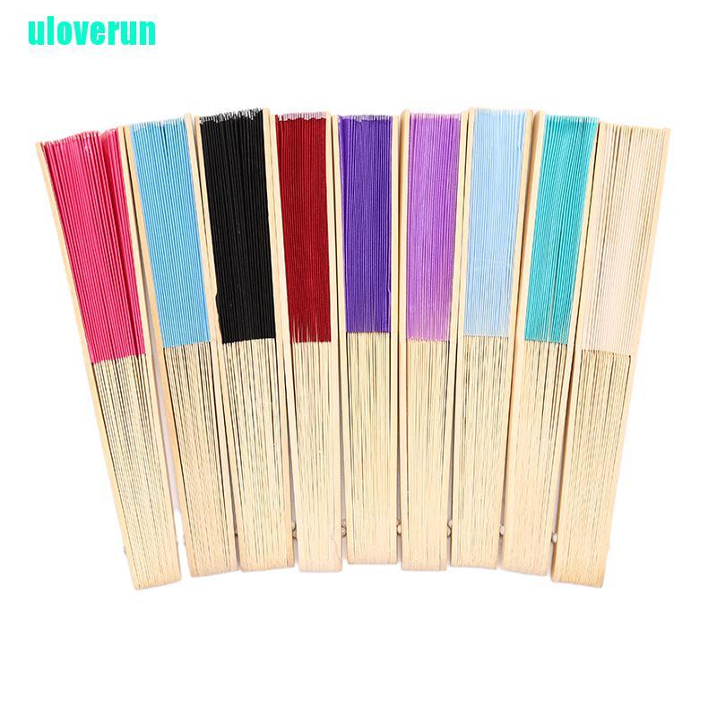 Quạt Xếp Cầm Tay Bằng Tre Lụa In Họa Tiết Kiểu Trung Hoa Cổ Điển