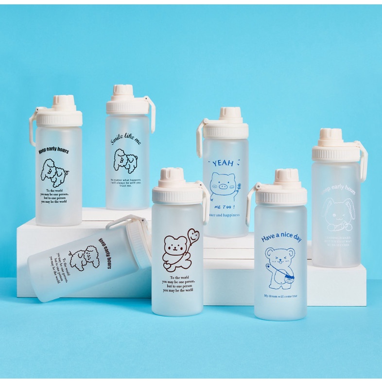 Bình nước 500ml nhựa chịu nhiệt hình gấu tiện lợi BAG U BNGAU65