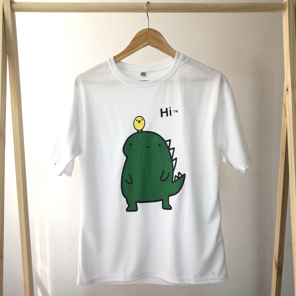 Áo thun tay lỡ unisex KHỦNG LONG XANH- Áo phông nữ form rộng cho cặp đôi phong cách hàn quốc vải dày dặn, thoáng mát