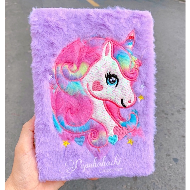 Sổ lông unicorn 160 trang 22×15(cm) đồ dùng học tập dễ thương