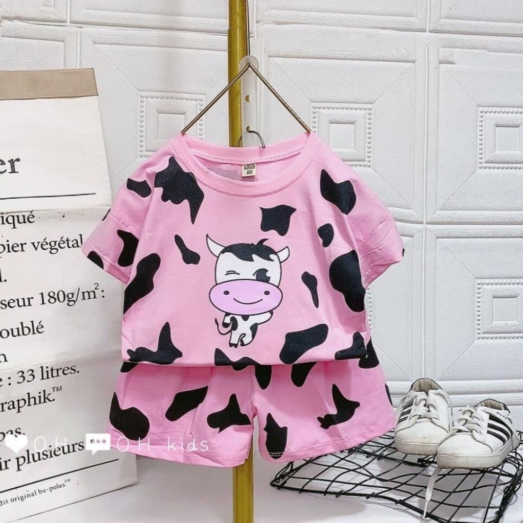 Quần Áo Cho Bé🐮HỌA TIẾT BÒ SỮA🐮Bộ MinKy Cộc Tay Cho Bé COTTON 100% dành cho bé trai,bé gái từ 6-19kg