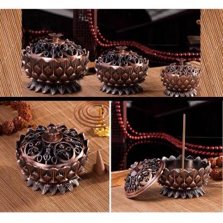 Lư đồng hốt hương hình hoa sen cho phòng trà, đền thờ, phòng khách, phòng ngủ, văn phòng, phòng