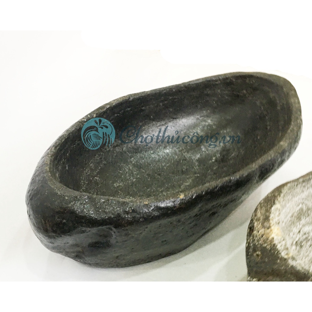 Chậu đá cuội trồng cây, nuôi cá, tiểu cảnh, bonsai, trồng sen - chậu đá cuội tự nhiên  ~6kg, C8-10 x D20-