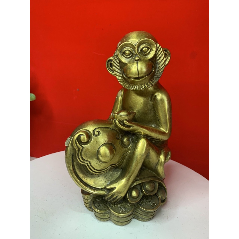 Tượng Khỉ Như Ý Bằng Đồng Cao 22cm