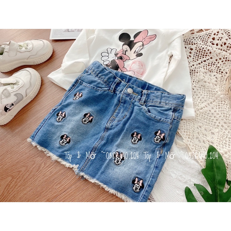 Chân váy bò mickey bé gái dư xịn