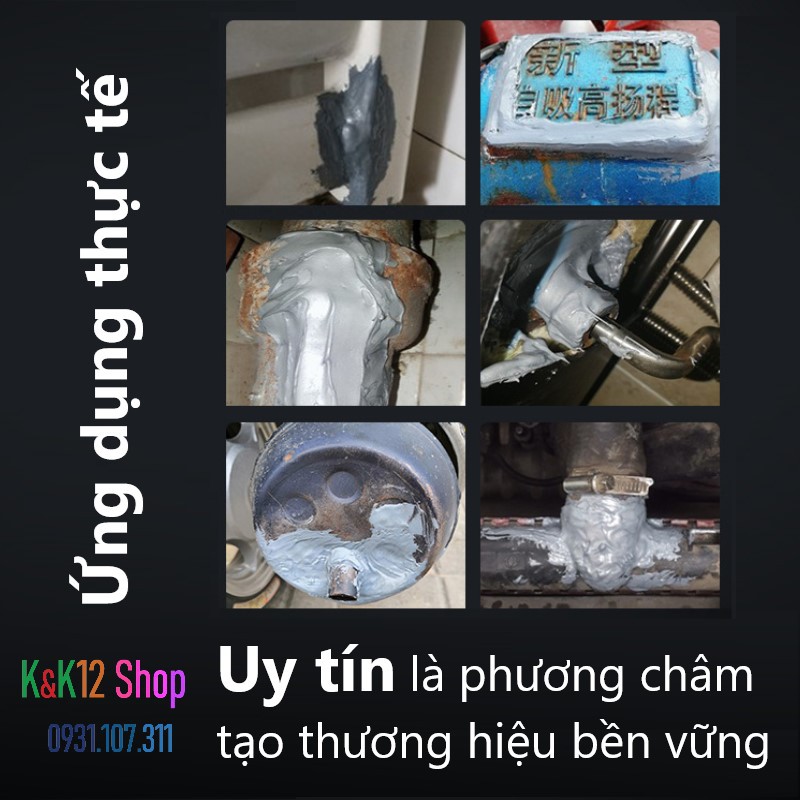 Keo dán sắt 2 thành phần AB, có khả năng chịu nhiệt tốt siêu bền, siêu chắc - Keo chuyên dùng vá vết nứt, thủng kim loại