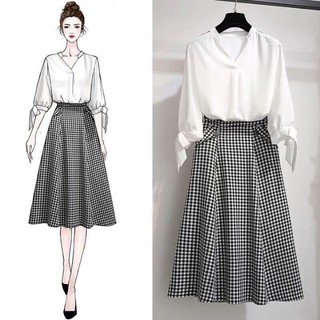 Chân váy xòe caro phối nút sang trọng - nhiều size form dáng chuẩn dễ mặc đi làm, dự tiệc hoặc dạo phố