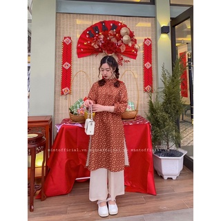 Áo dài Tết madebymint kèm quần lụa