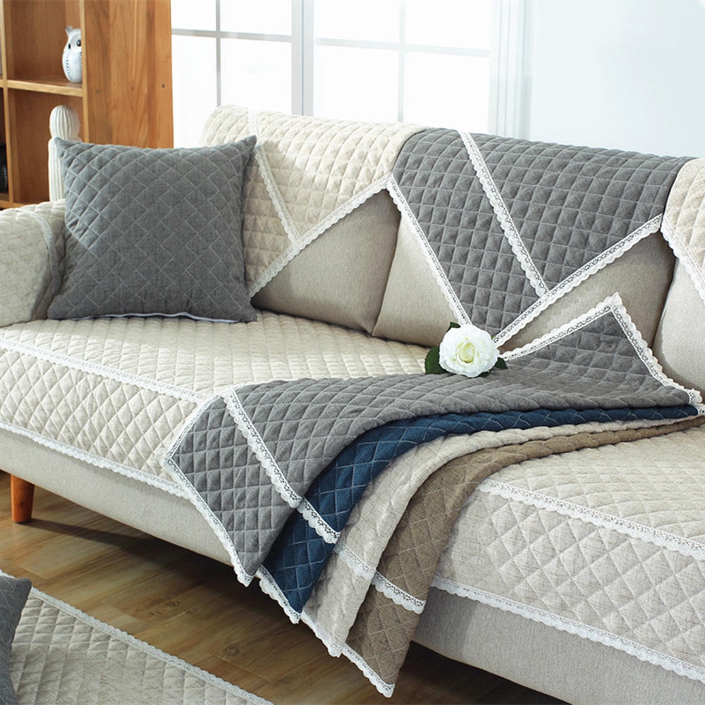 Tấm Vải Cotton Lanh Thoáng Khí Lót Ghế Sofa Chống Trượt Tiện Dụng