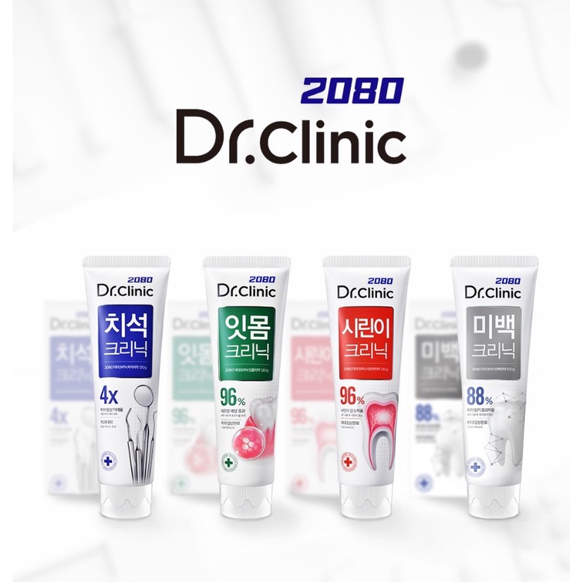 Kem đánh răng chuyên biệt trắng sáng cao cấp 2080 Dr. Clinic Whitening Clinic 120g nội địa Hàn Quốc