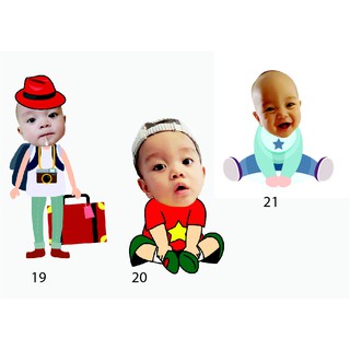 Combo 3 chibi thiết kế hình bé trai trang trí nhà cửa, sinh nhật