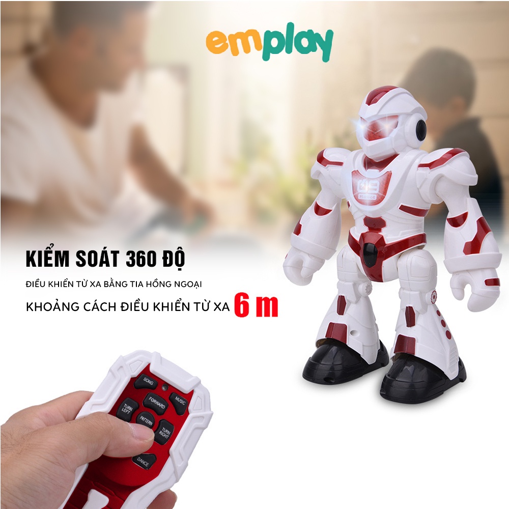 Robot vũ trụ điều khiển cao cấp Emplay có nhạc và đèn di chuyển thông minh xoay 360 độ có lập trình chế độ tuỳ thích