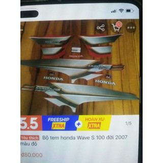Bộ tem Wave S 100 2007 màu đỏ