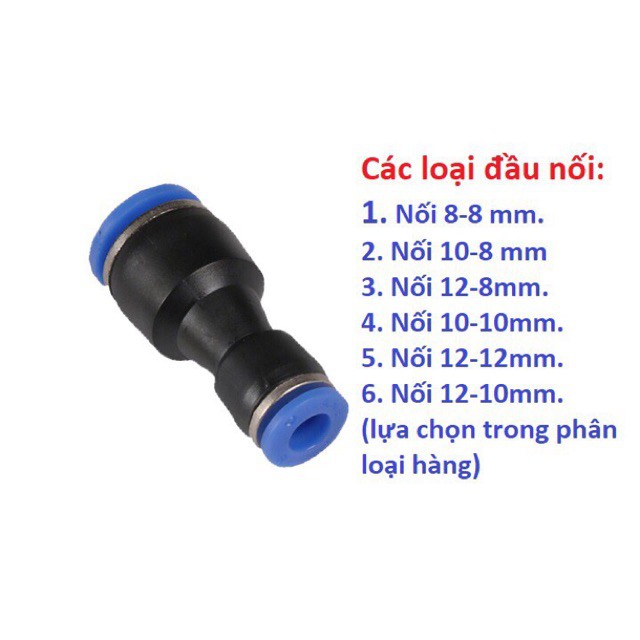 Cut nối thẳng dùng nối ống plastic trong hệ thống phun sương, CÚT NỐI NHANH KHÍ NÉN ĐẦU CẮM NHANH HƠI, CÚT CẮM NHANH HƠI