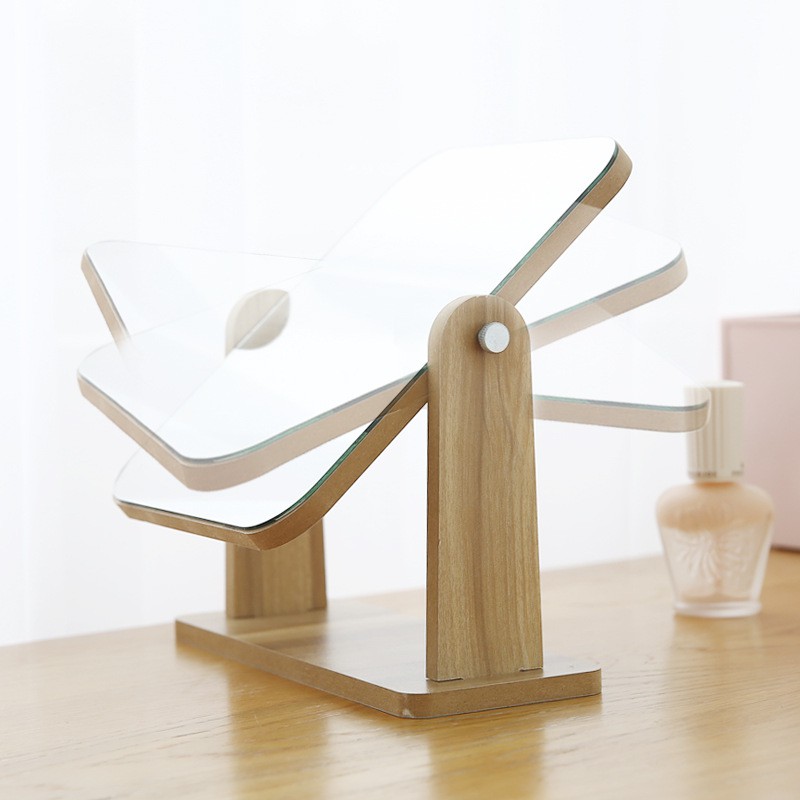 GƯƠNG ĐỂ BÀN TRANG ĐIỂM Hàn Quốc  - GƯƠNG SOI KHUNG GỖ cỡ lớn 22 x 25cm | BigBuy360 - bigbuy360.vn